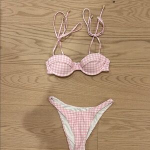 Pink Gingham Bikini Set